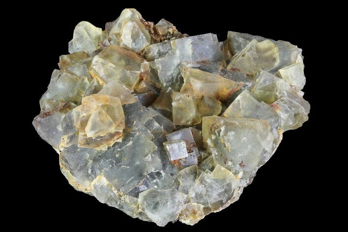 Yellow/Green Cubic Fluorite Crystal Cluster - Morocco #82809